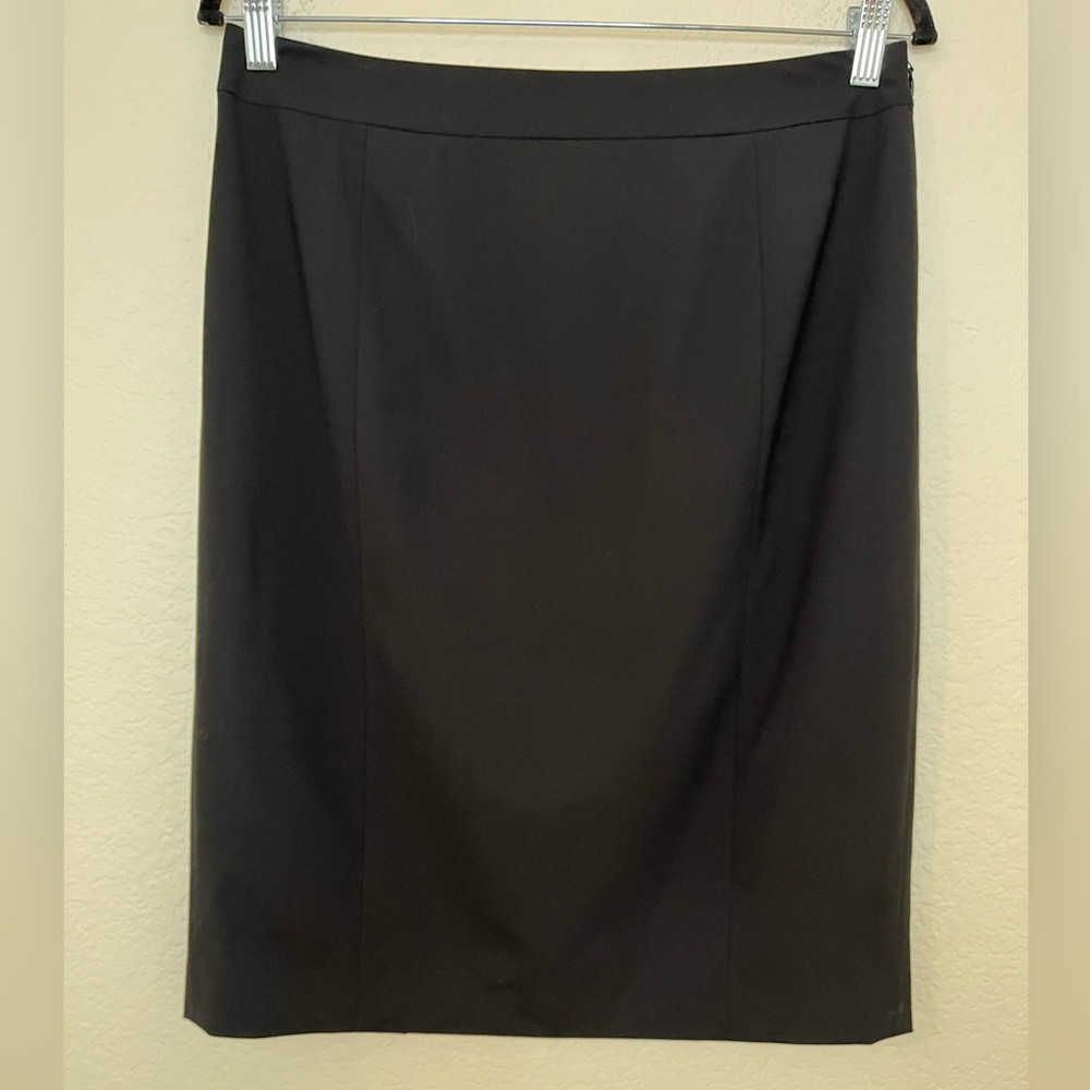 Lafayette 148‎ Virgin Wool with stretch black pencil skirt size 8